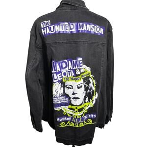 DISNEY STORE NWT Women's 3X Black Haunted Mansion Denim Jean jacket Madam Leota